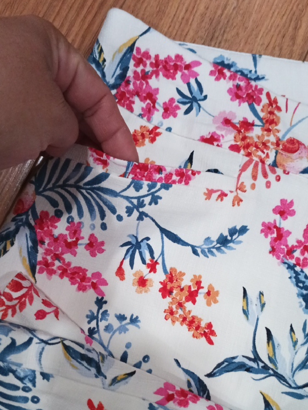 Chico's White Floral Bermuda Shorts with Blue, Pink & Orange Print - Picture 4 of 10